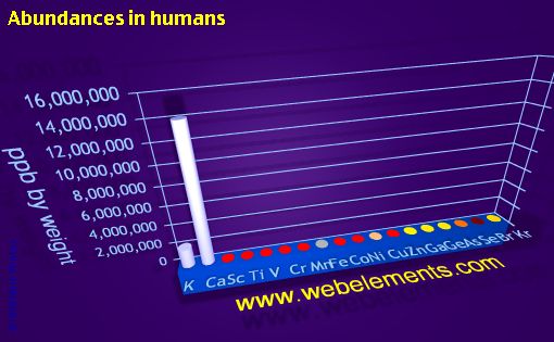image showing Abundances in humans: period 4 periodic periodicity for period 4s, 4p, and 4d chemical elements