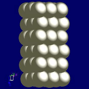 Rhenium crystal structure image (space filling style)
