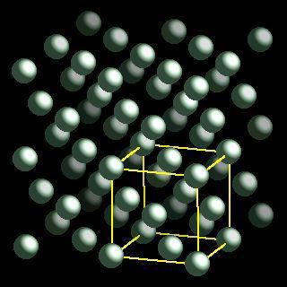 Actinium crystal structure image (ball and stick style)