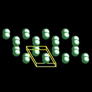 Beryllium crystal structure image (ball and stick style)