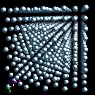 Calcium crystal structure image (ball and stick style)