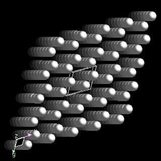 Cobalt crystal structure image (ball and stick style)