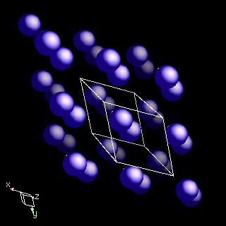 Dysprosium crystal structure image (ball and stick style)