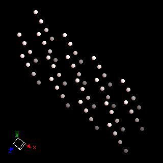 Hydrogen crystal structure image (space filling style)