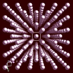 Indium crystal structure image (ball and stick style)