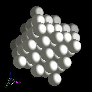 Palladium crystal structure image (space filling style)