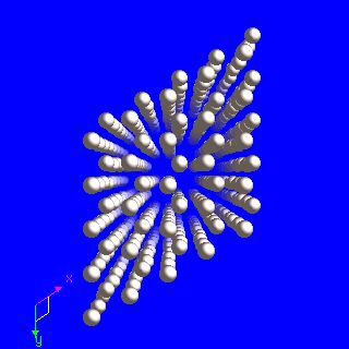 Ruthenium crystal structure image (ball and stick style)