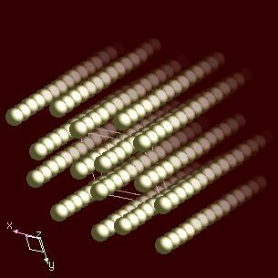 Tellurium crystal structure image (ball and stick style)