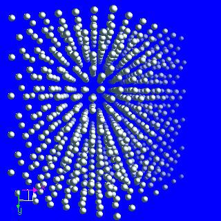 Uranium crystal structure image (ball and stick style)