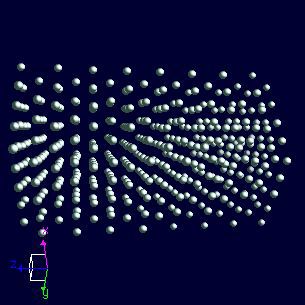 Yttrium crystal structure image (ball and stick style)